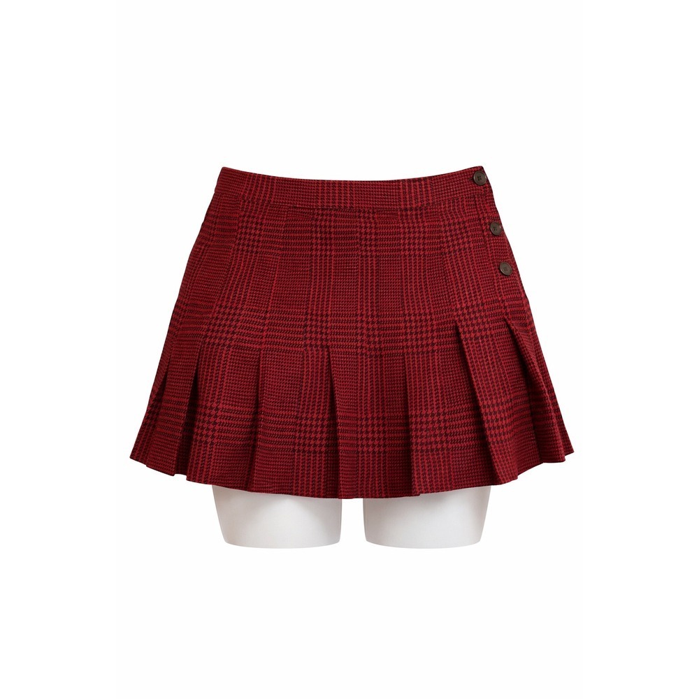 Suggested: Miley Cyrus x Max Azria Y2K Red Plaid Pleated Micro Mini Skirt Junior